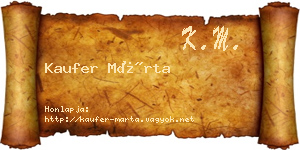 Kaufer Márta névjegykártya