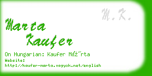 marta kaufer business card